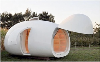 Illustration for article titled The Space Egg That Turns Into A Modular House